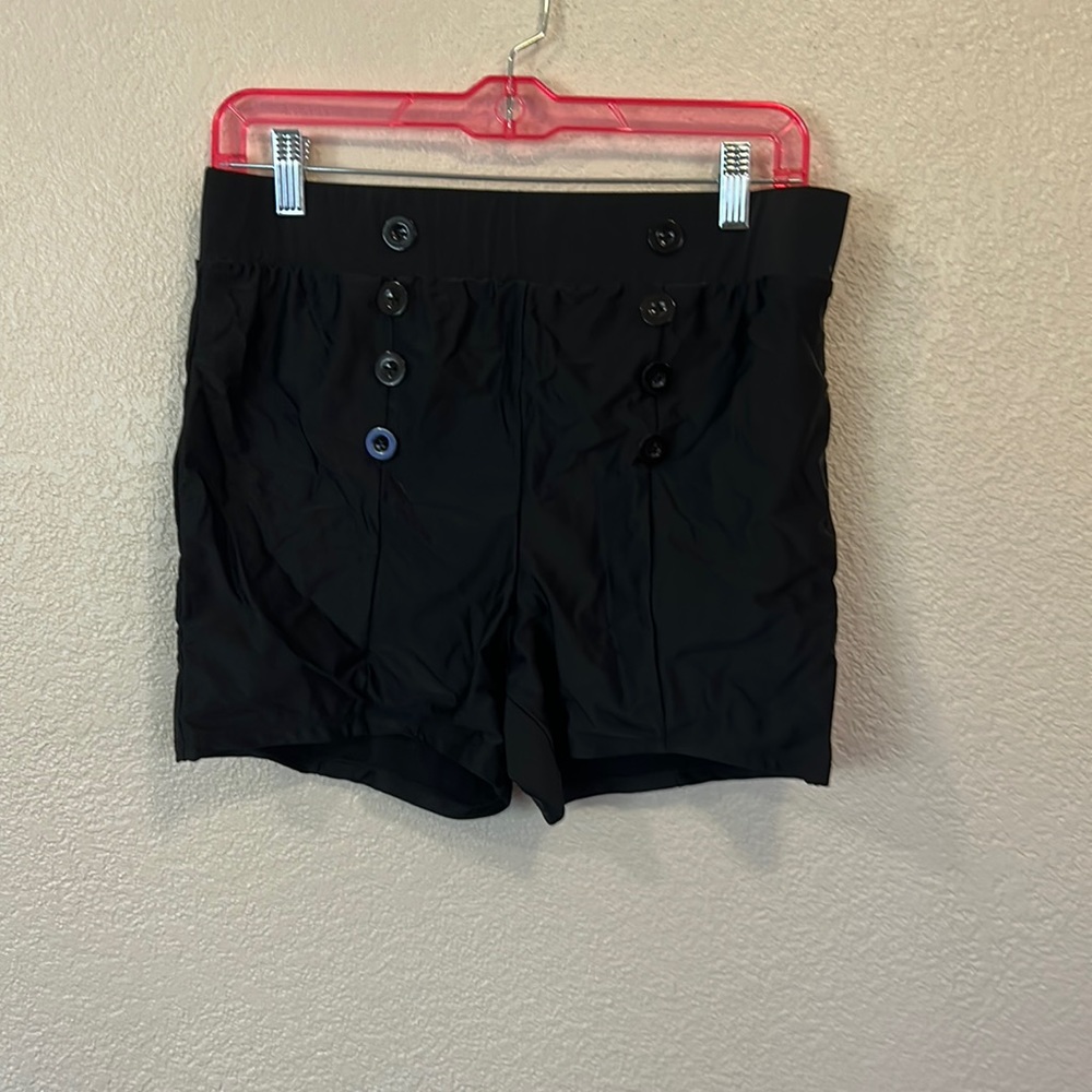 Torrid Black Retro Chic High-Waisted Swim Bottoms (Tori’s Size 0/US size L/12)